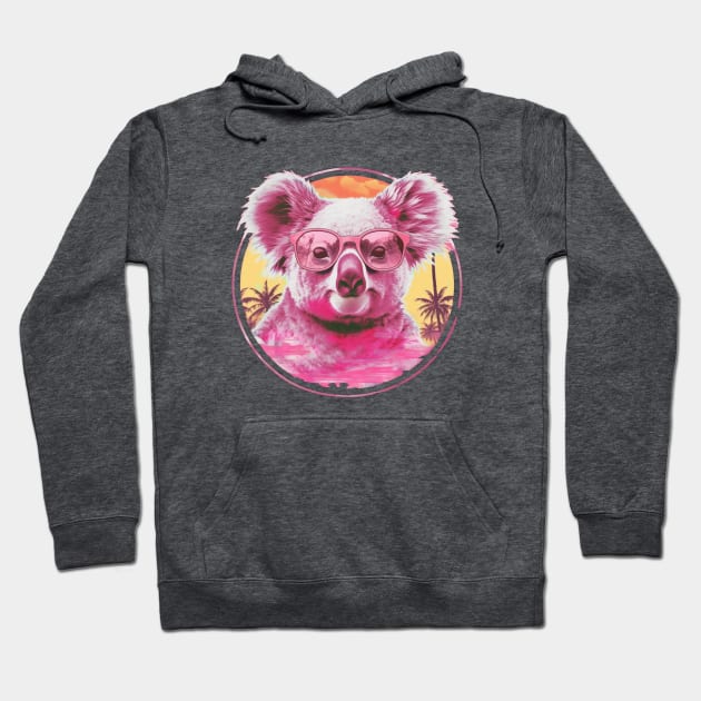 chillin Pink Koala Hoodie by DavidLoblaw